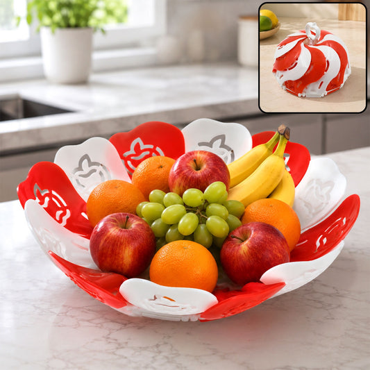 Folding Fruit Basket – Lotus Shape & Space-Saving | Tidy Table