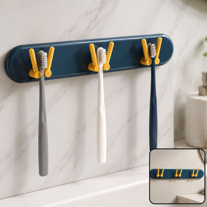Wall-Mounted Toothbrush Holder – Plastic Bathroom Organizer | BrushedUp