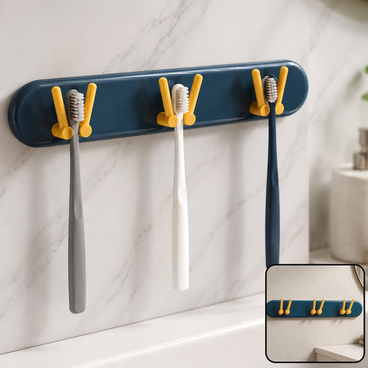 Wall-Mounted Toothbrush Holder – Plastic Bathroom Organizer | BrushedUp
