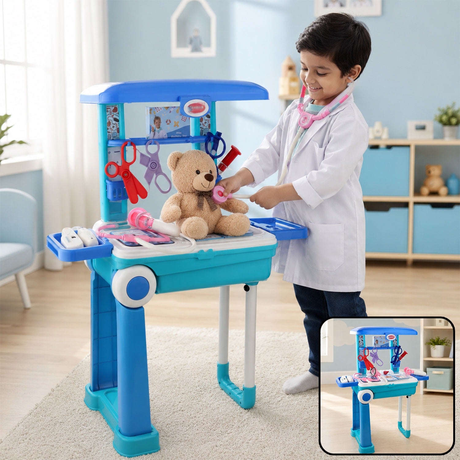 Kids Doctor Set with Trolley & LED Light Instruments | Aditi