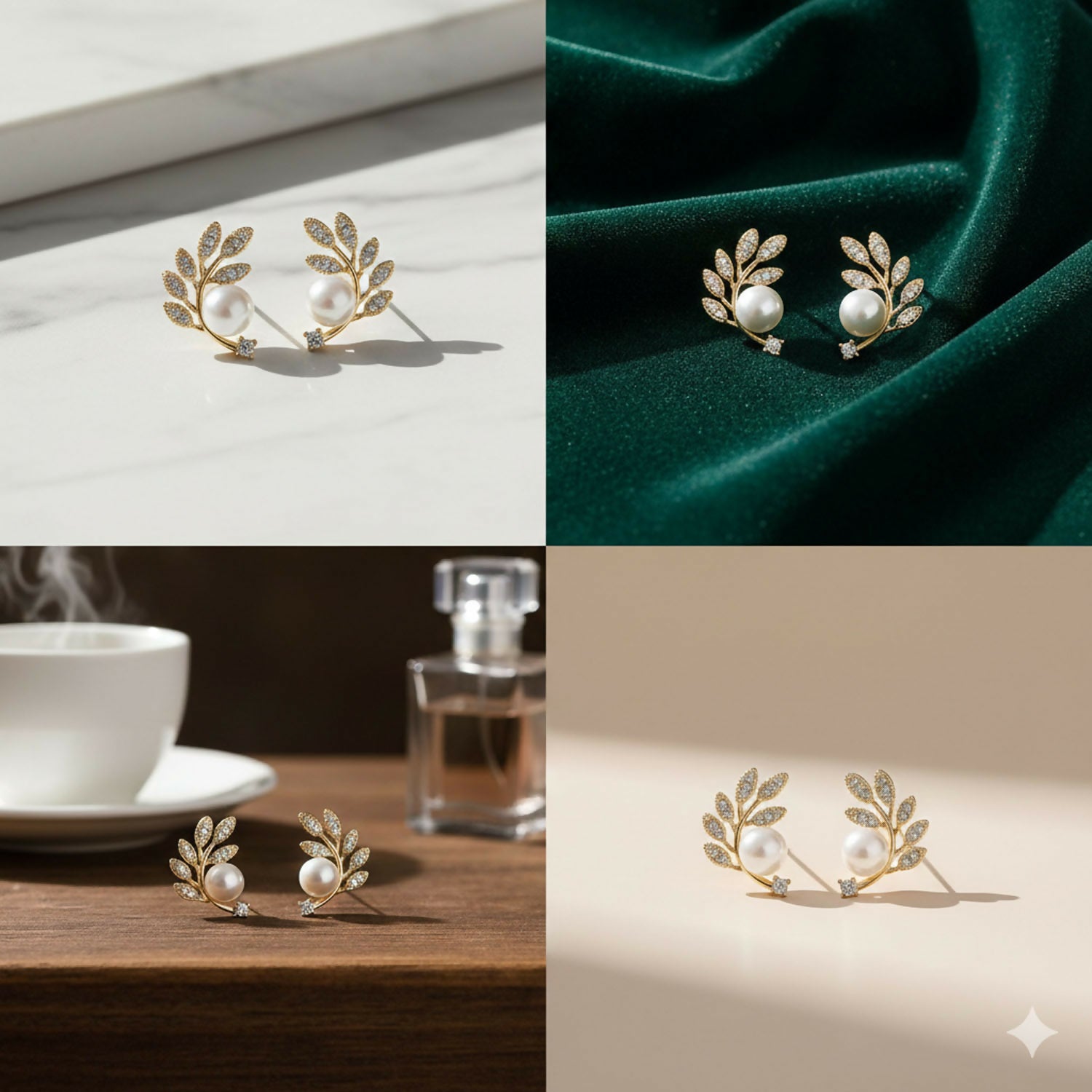Packaging of Crystal Leaf & Pearl Ear Climbers