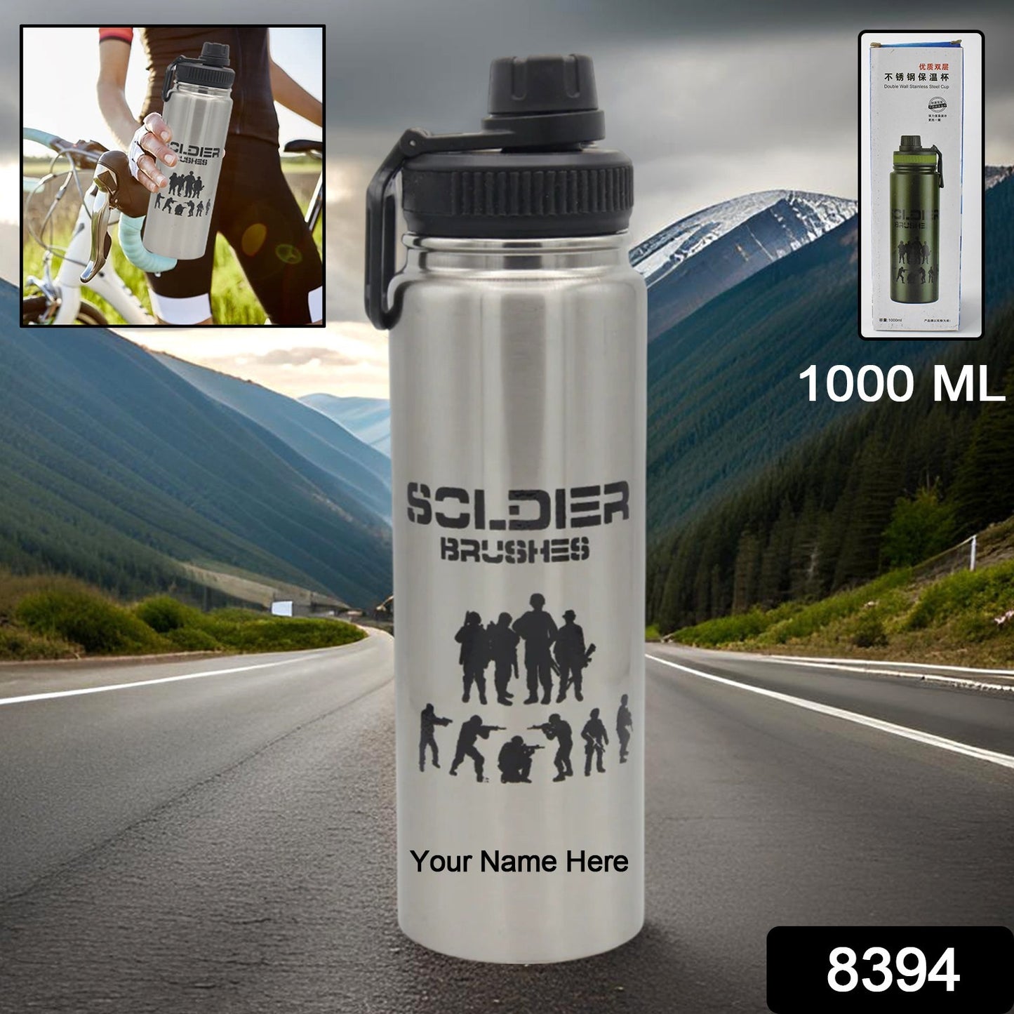 Customize Vacuum Insulated Stainless Steel Bottle Stainless Steel (1000 ml / 1 Pc)