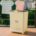 Foldable Laundry Basket with Wheels – Portable & Ventilated
