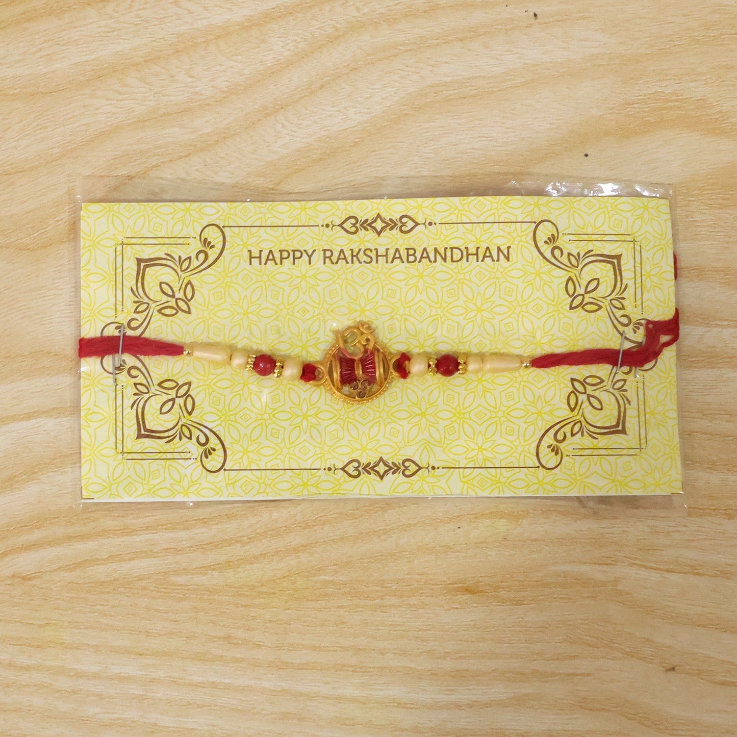 Rakhi Elegant Pearl Beads with Damaru Charm for Brothers (5pcs)