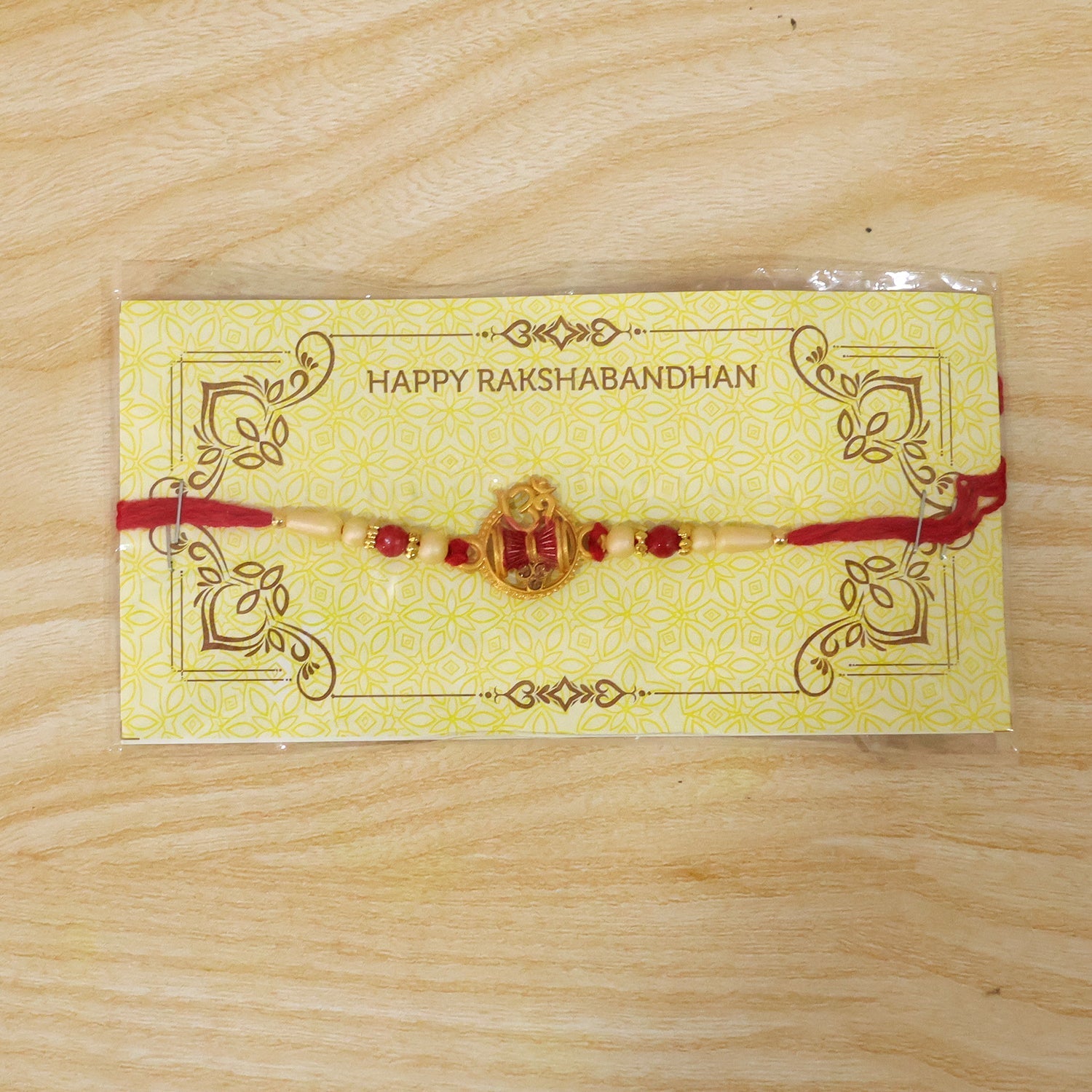 Rakhi Elegant Pearl Beads with Damaru Charm for Brothers (5pcs)