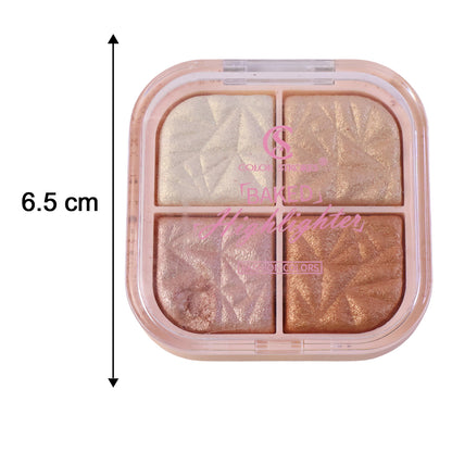4 in 1 Baked Highlighter and Blusher Palette Shimmer Glow Makeup for Face (1 Pc)