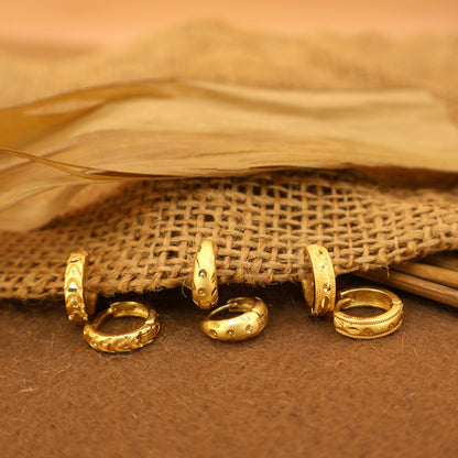 Gold Plated Designer Hoop Earrings kan ki bali for Women and girls Combo Pack of 3