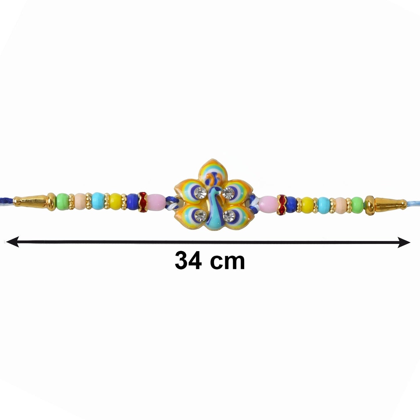 Rakshabandhan Peacock Feather Rakhi Elegant Traditional Design (5pcs)