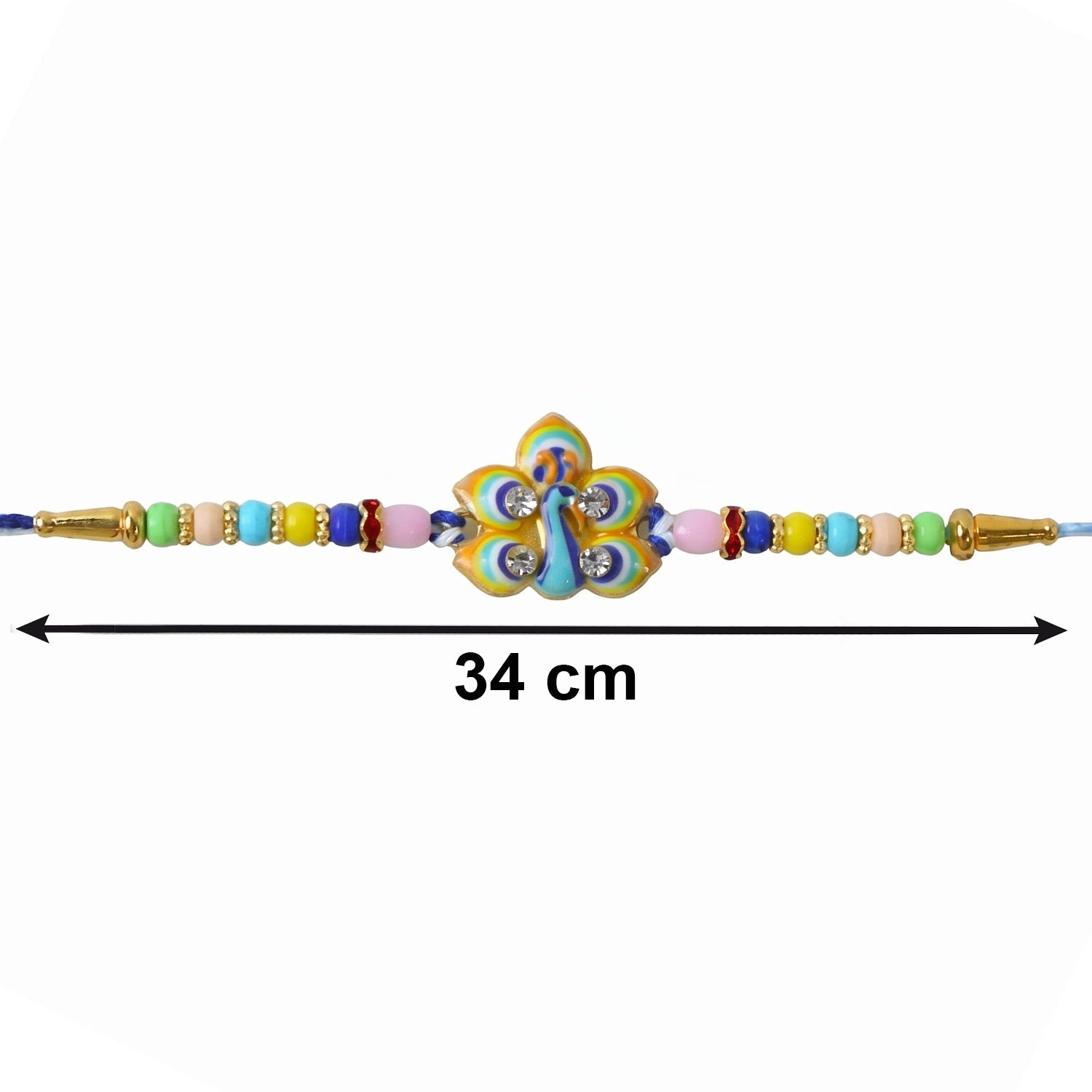 Rakshabandhan Peacock Feather Rakhi Elegant Traditional Design (5pcs)