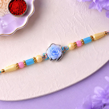 Rose Flower Rakhi for Brother Traditional Beaded Design (10pcs)