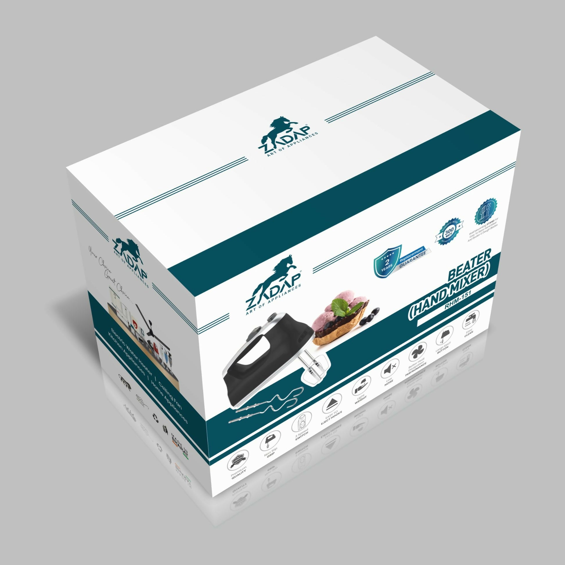 Zadap 300W Electric Hand Beater 2 Year Warranty