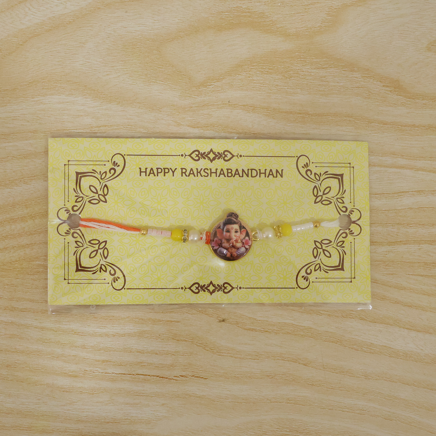 Ganesh Ji Premium Beaded Rakhi Symbol of Blessings & Prosperity (10pcs)