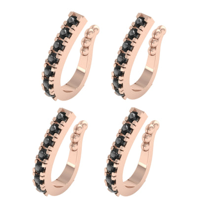 Minimalist Rose Gold Pink Bar Non-Piercing Nose Stud/Pin Combo Pack of 4