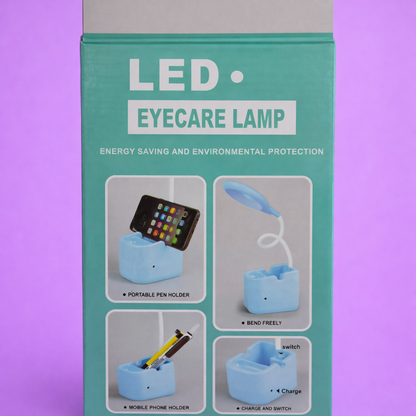 Pink LED Desk Lamp with Pen Holder and Phone holder for Study Table and Kids Room Decor