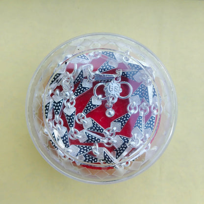 Silver-Plated Traditional Meenakari Anklets