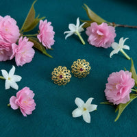 Stylish Gold Finish Traditional Jhumka | Festive Wear Earrings