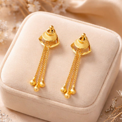 Elegant Golden Drop Earrings for Women & Girls | Lightweight Stylish Party Wear Earrings