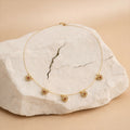Ruby Floral Necklace – Elegant Gold-Plated Women's Jewelry
