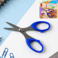 Small 4.75 Inch Stainless Steel Scissors with Easy Grip Handles for School & Craft