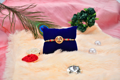 Gold-Plated Round Rakhi Traditional Design for Brother (10pcs)