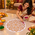 Big Round Rangoli Stencil Board for Home Entrance, Diwali and Festival Decor