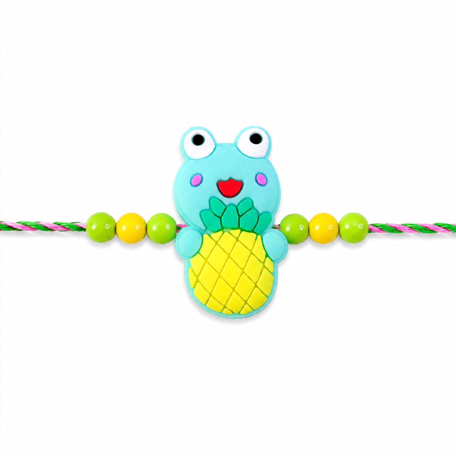 Frog Character Kids Beaded Thread Rakhi for Brother (10pcs)
