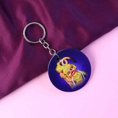 Hanuman Ji Printed Round Keychain – Durable, Vibrant & Lightweight Key Holder