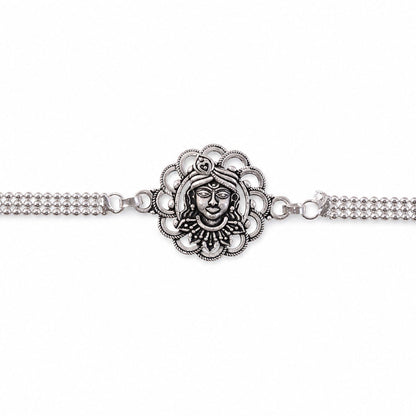 Mahadev Shiva Motif Oxidised Silver Chain Rakhi (5pcs)
