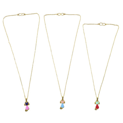 Gold cat pendant necklace styled with casual outfit