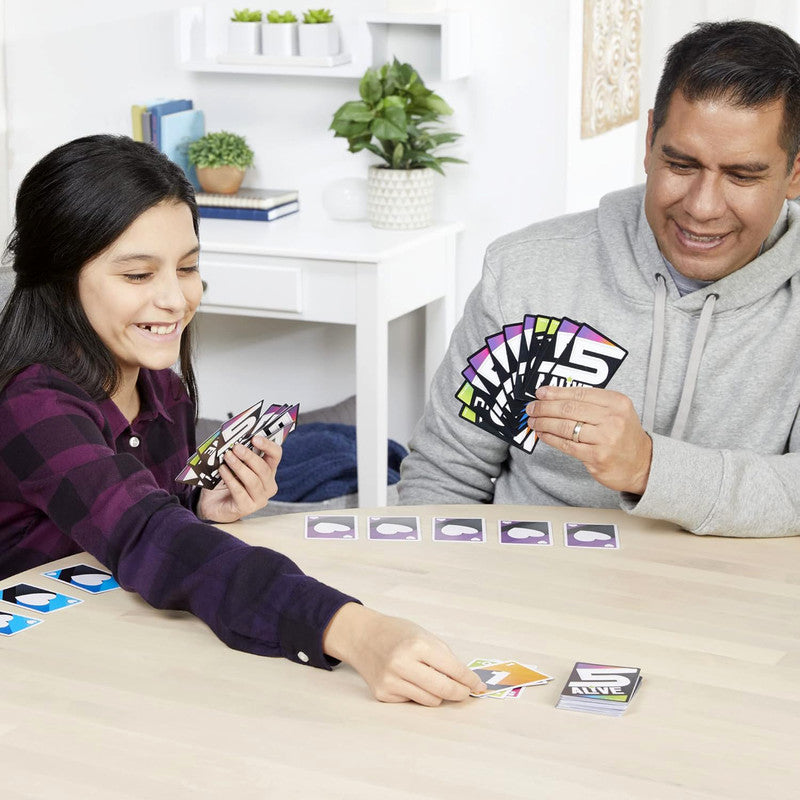 5 Alive Card Game cards spread out on the playing surface