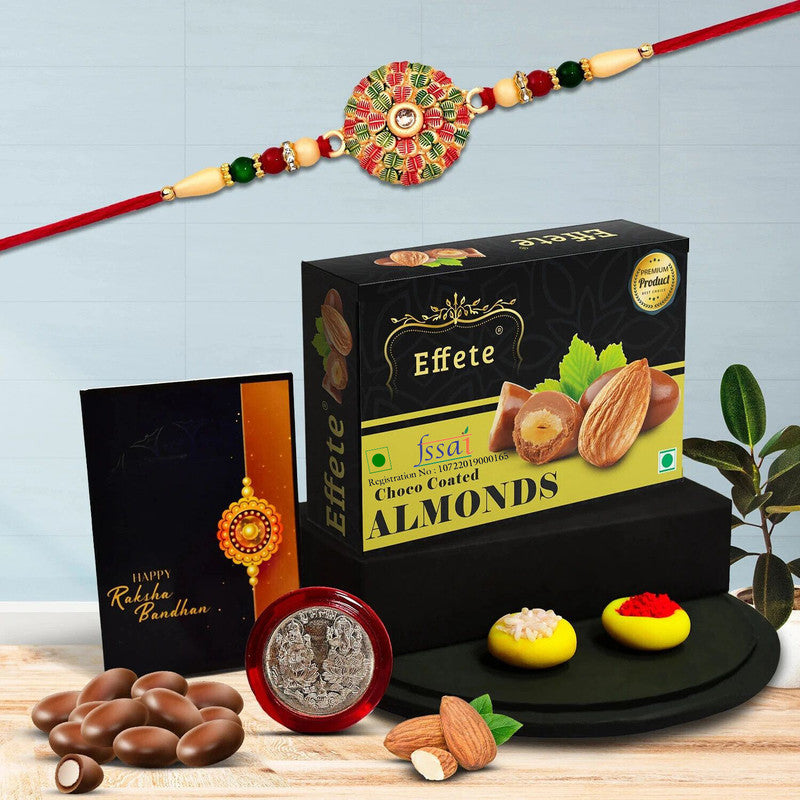 DeoDap Rakhi Combo for Brother with Chocolate Almond (32-GM)Rakhi Set | Assorted Gift Box