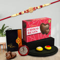 Rakhi Combo for Brother with Chocolate Beats (32-GM)Rakhi Gift | Silver, Plastic Gift Box