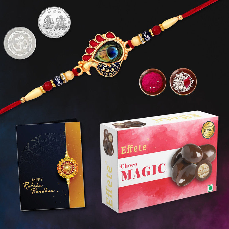 Rakhi Combo for Brother with Chocolate Magic(32-GM)Rakhi Gift | Assorted Gift Box