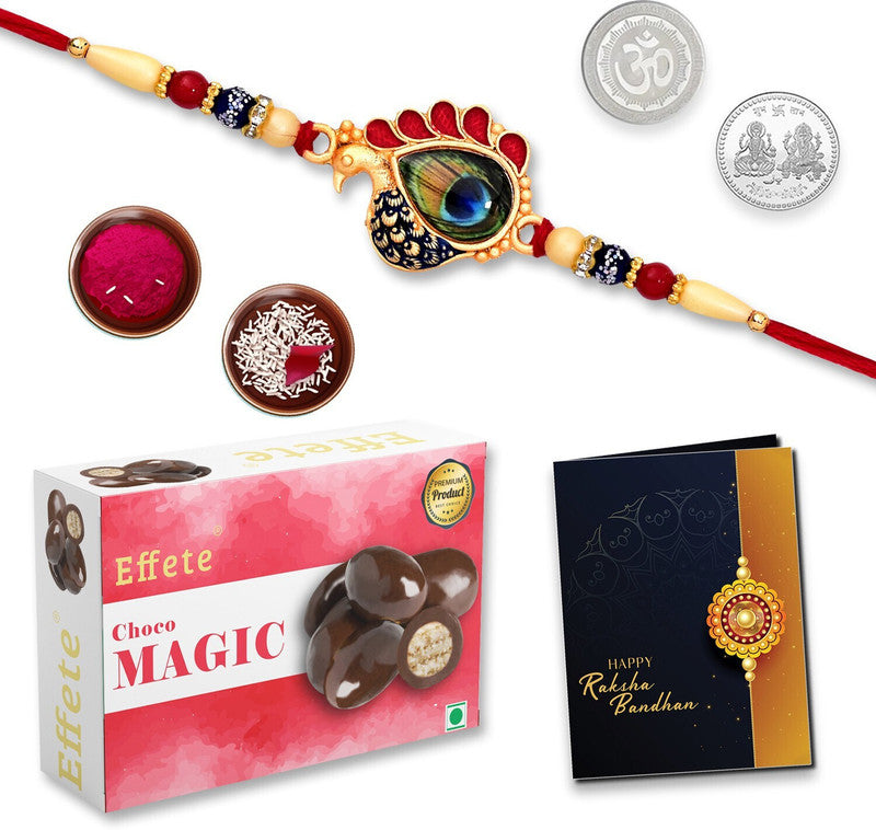 Rakhi Combo for Brother with Chocolate Magic(32-GM)Rakhi Gift | Assorted Gift Box