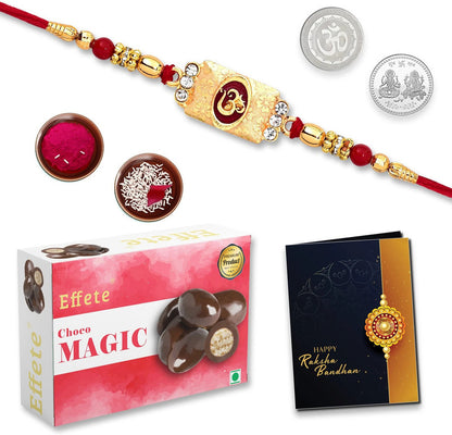 Rakhi Combo for Brother with Chocolate Magic(32-GM)Rakhi Gift | Plastic Gift Box