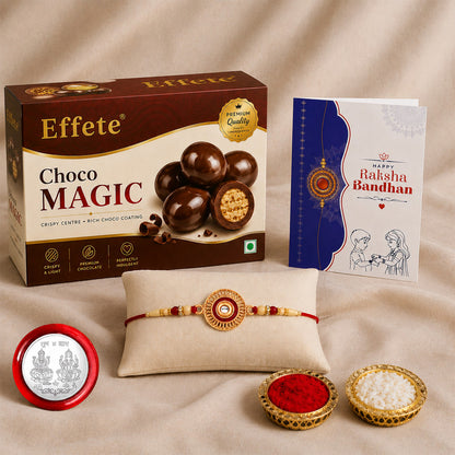 Rakhi Combo for Brother with Chocolate Magic(32-GM)Rakhi Gift | Assorted Gift Box