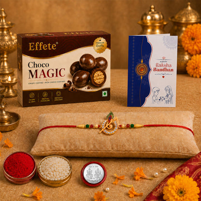Rakhi Combo for Brother with Chocolate Magic(32-GM)Rakhi Gift | Assorted Gift Box