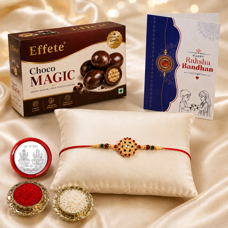 Rakhi Combo for Brother with Chocolate Magic(32-GM)Rakhi Gift | Assorted Gift Box