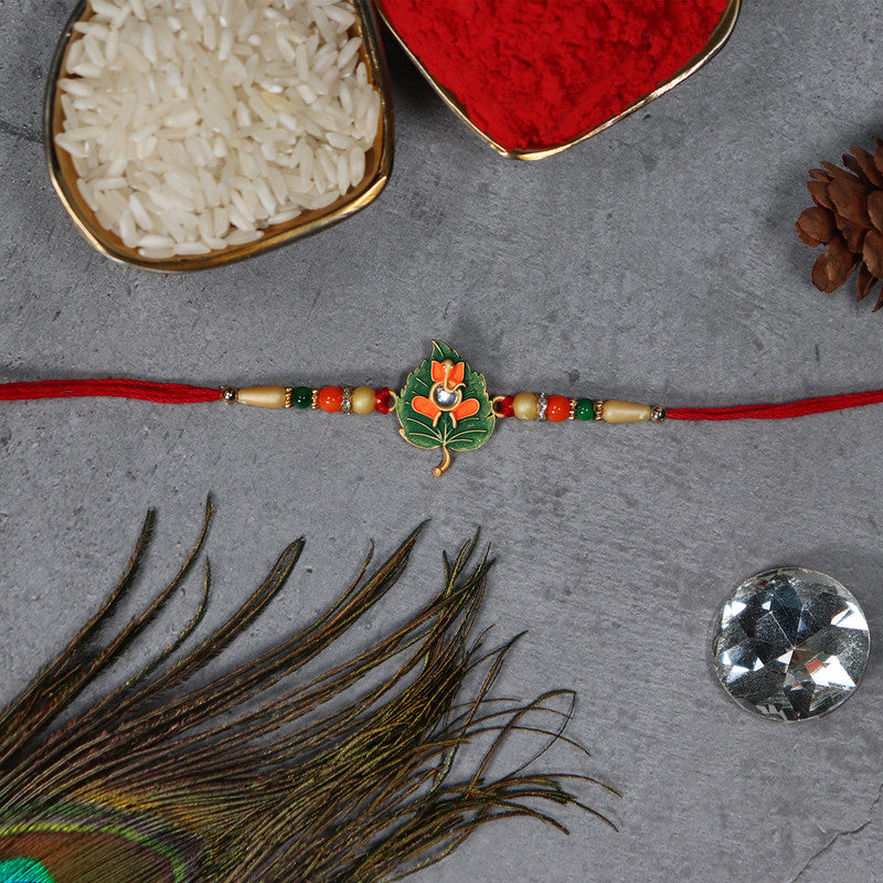 periapt Designer Rakhi Combo Gift For Brother | Coin | Roli & Chawal | Greeting Card