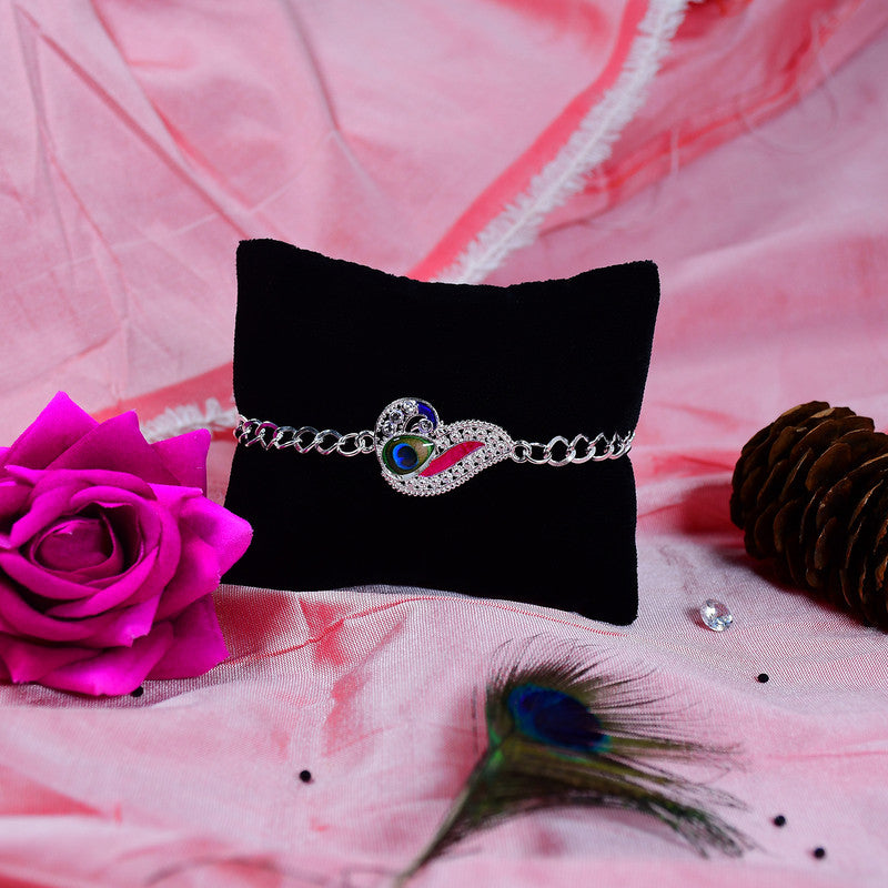 periapt Bracelet Rakhi set of 1 with Silver Coin | Assorted Rakhi, Greeting Card, Coins