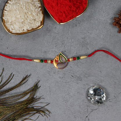 periapt Designer Rakhi Combo Gift For Brother | Coin | Roli & Chawal | Greeting Card