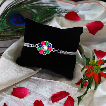 periapt Designer Rakhi Set with Roli Chawal, Greeting Card & Coin | Assorted Rakhi