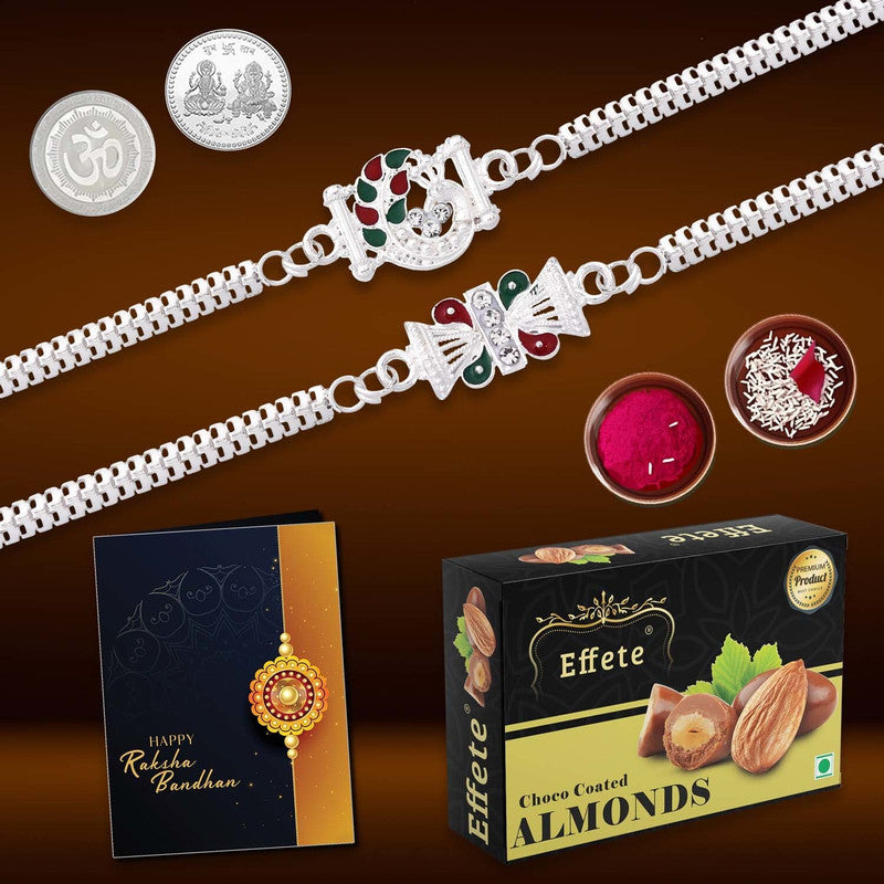 Rakhi gift for brother with Chocolate Almond(32-GM) | Rakhi Set | Assorted Gift Box