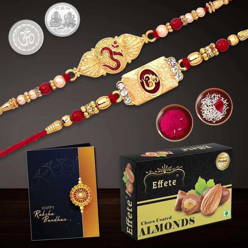 Rakhi gift for brother with Chocolate Almond(32-GM) | Rakhi Set | Assorted Gift Box
