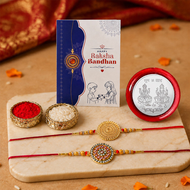 DeoDap Designer Rakhi Combo Gift Set for Brother | Assorted Rakhi Set