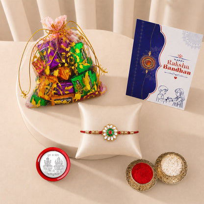 Rakhi gift for brother with 10pcs Chocolates | Rakhi Set of 1 | Assorted Gift Box
