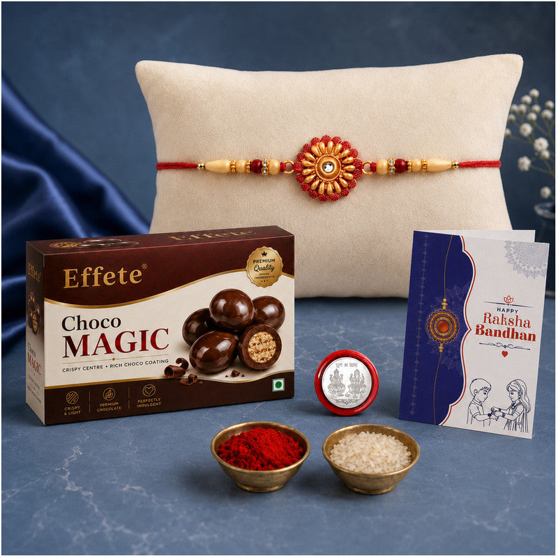 Rakhi Combo for Brother with Chocolate Magic(32-GM)Rakhi Gift | Assorted Gift Box