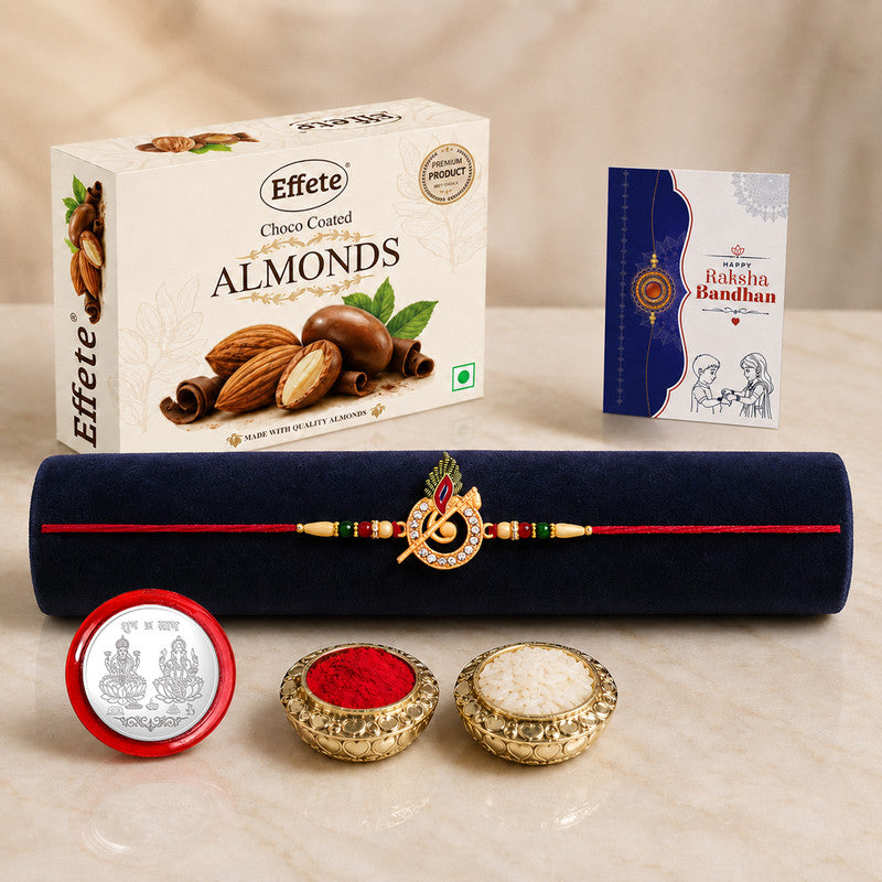 Rakhi Combo for Brother with Chocolate Almond (32-GM)Rakhi Set | Assorted Gift Box