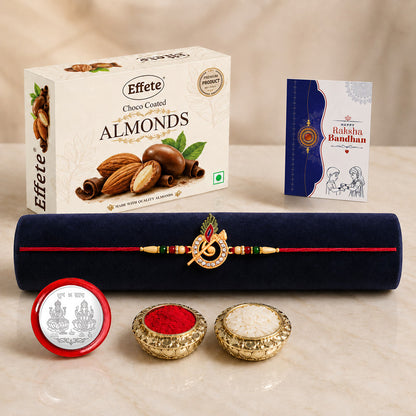 Rakhi Combo for Brother with Chocolate Almond (32-GM)Rakhi Set | Assorted Gift Box