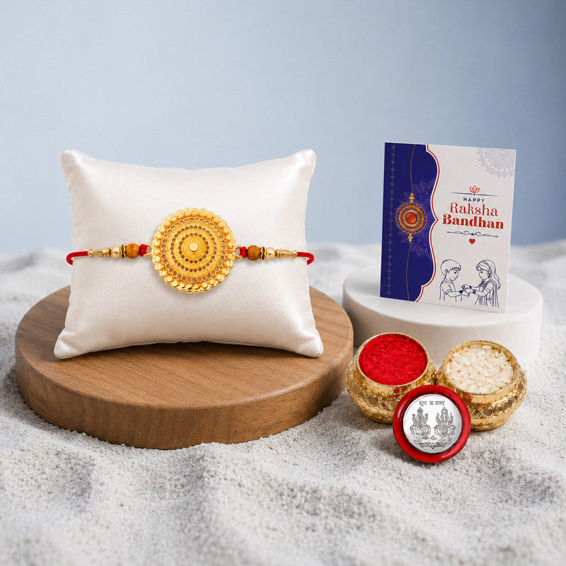 DeoDap Designer Rakhi Combo Gift Set for Brother | Assorted Rakhi, Chawal Roli Pack